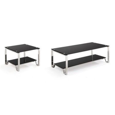 Living Room Furniture Modern glass Center Coffee Table With stainless steel Base