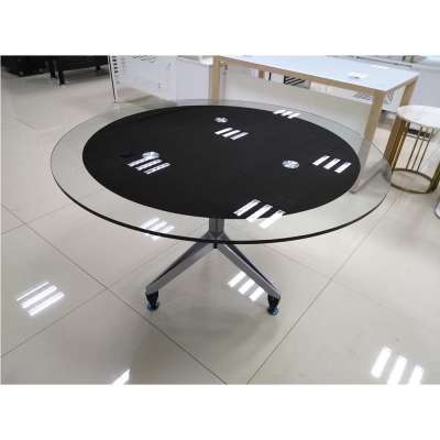 Glass Top Stainless Steel Frame Dining Table